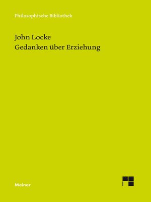 cover image of Gedanken über Erziehung